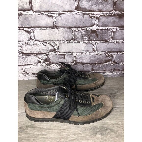 Prada Tan Suede Green Mesh Black Lace Up Casual Hiking Shoes Men Sz 7.5M US/41EU main image 4